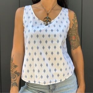 Vintage Body Focus diamond print cotton tank Sz M